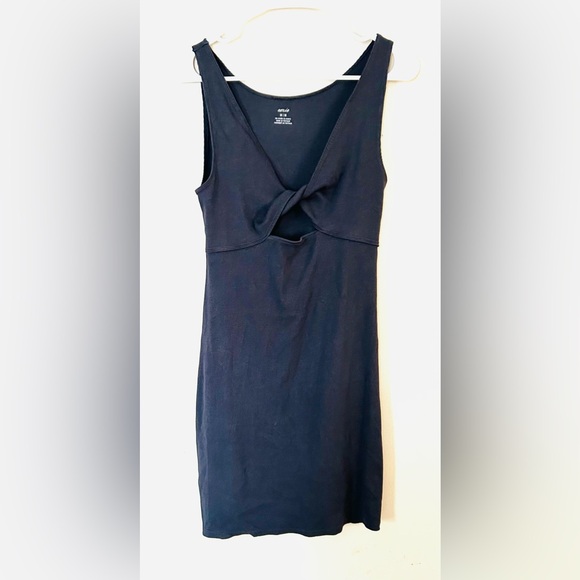 aerie Dresses & Skirts - Aerie Charcoal Twist-Front Tank Dress